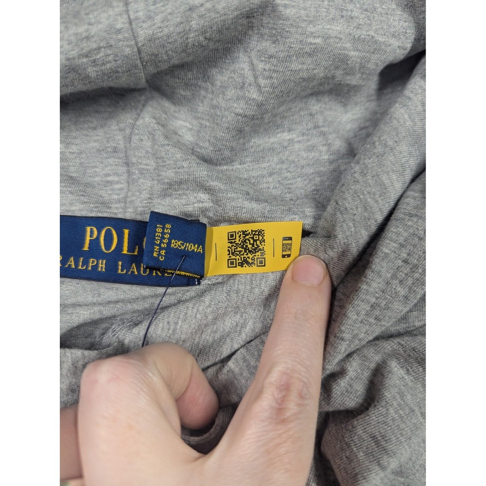 Polo Ralph Lauren Hooded Shirt Mens XL Gray Polo Bear Christmas Long Sleeve NWT - Picture 7 of 13